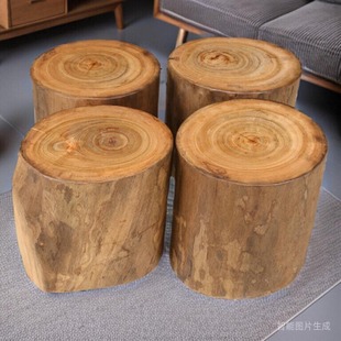 香樟木树墩子原木头凳子树根根雕茶几圆凳家用实木墩子坐凳树桩子