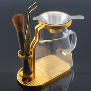 创意铝合金易泡茶支架玻璃公道杯茶道懒人茶漏架过滤网茶夹笔零配