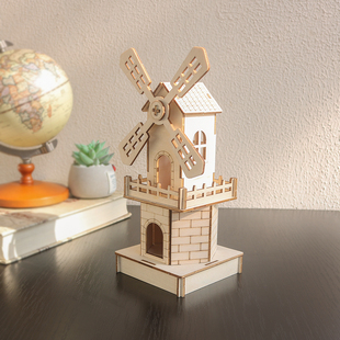 儿童手工diy制作材料趣味手工小学教具器材模型新年礼物荷兰风车