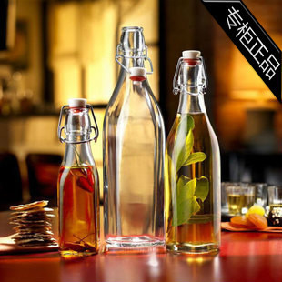 玻璃瓶 饮料玻璃瓶 密封酒瓶 红酒瓶 1000ml玻璃瓶卡扣果汁瓶 250