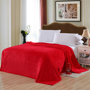 盖毯床单午睡空调毯沙发毯瑜伽毯子 纯色法莱绒毛毯素色珊瑚绒夏季