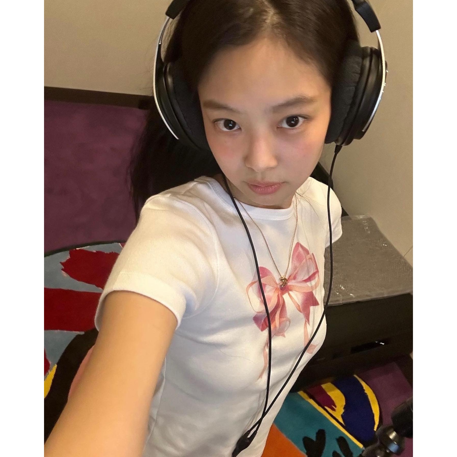 Jennie金智妮同款 蝴蝶结短袖 RONRON T恤少女上衣 韩国设计师品牌