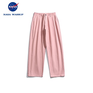 控 2024年新款 男士 休闲高街风日系潮牌宽松直筒长裤 WASSUP NASA