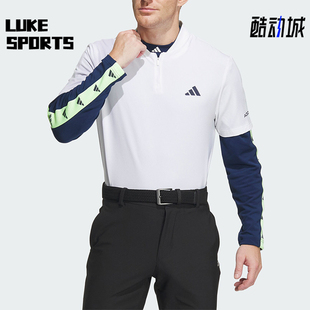 IN9042 二合一男士 高尔夫运动长袖 POLO衫 阿迪达斯正品 Adidas