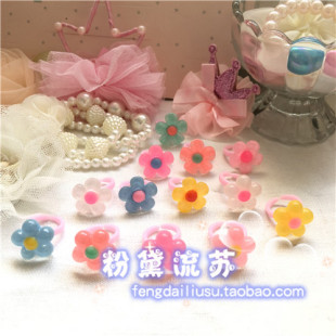 戒指环 儿童戒指女童饰品花朵公主可爱卡通玩具礼物盒装