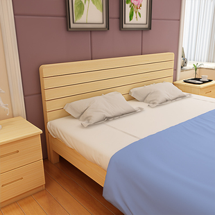 原木双人床头板靠背松木现代靠背板经济型1.8 现代简约实木床头板