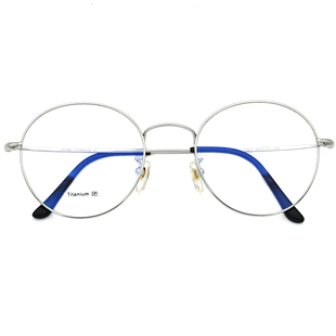 新超大框抗蓝光圆形近视眼镜架超轻纯钛女大脸男眼镜框防辐射平光