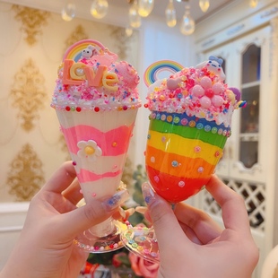 仿真甜品超轻黏土益智玩具 儿童手工制作DIY奶油胶冰淇淋杯材料包