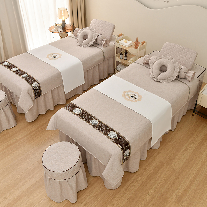 床单网红床品 美容床罩四件套高档轻奢美容院专用理疗床美容床新款