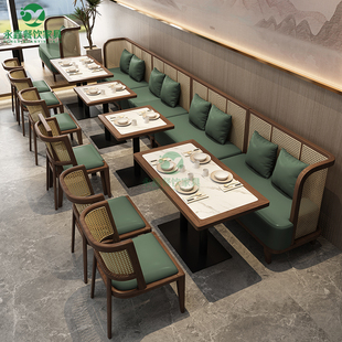 主题餐厅卡座沙发组合饭店日料餐饮店中西餐厅桌椅商用 东南亚泰式