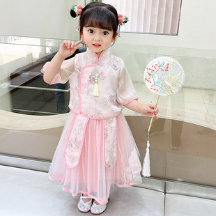 女童汉服民族风两岁女宝宝中式 新款 2024夏季 国风裙子改良儿童夏装