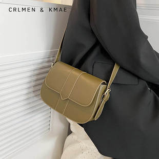 单肩斜挎包高级质感小方包 爆款 CRLMEN＆KMAE真皮包包女2022年时尚