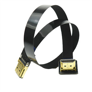 HDMI软线 树莓派 HDMI标准头 通用上弯头90度高清线 航拍FPV排线