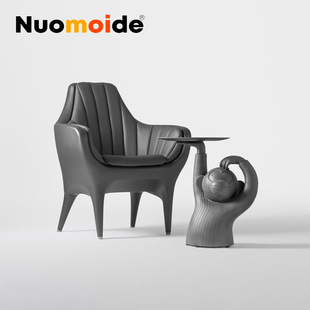 Armchair创意真皮沙发椅 诺曼邸设计师家具简约北欧轻奢Showtime