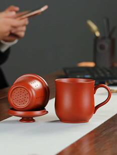 紫砂杯茶杯高档个人专用办公室喝茶杯男女士陶瓷主人杯过滤泡茶杯