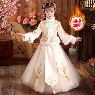 中国风古装 超仙唐装 过年服喜庆新年装 儿童汉服冬装 拜年服女童冬季
