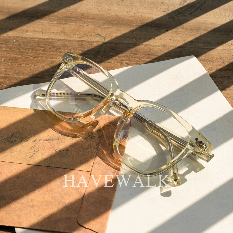 HAVEWALK高品质GM眼镜框LUTT小脸透明防蓝光素颜镜可配近视度数