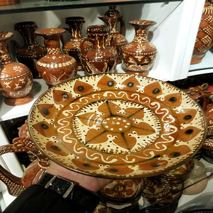 新疆喀什民族特色土陶纯手工陶瓷花纹土陶大碗传统文物土陶