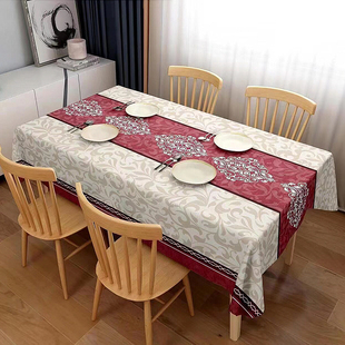 防水餐桌布茶几垫防油防烫免洗家用pvc长方形台布 简约现代新中式