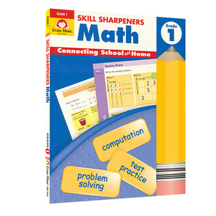 技能铅笔刀 美国加州小学教辅 进口原版 英文原版 Grade 英语书籍 一年级 英文版 数学练习册 Math Sharpeners Skill