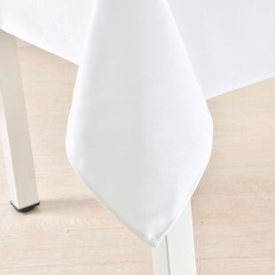 白色防水桌布台布长方形加厚酒店餐厅圆桌方桌会议桌布布艺纯色布