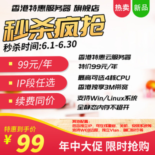 网站小程序搭建 优惠 CN2 独立IP主机 特价 香港云服务器租用
