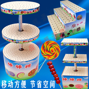 甜品台插放棒棒糖展示架创意冰糖葫芦架子棉花糖旋转圆形堆头货架