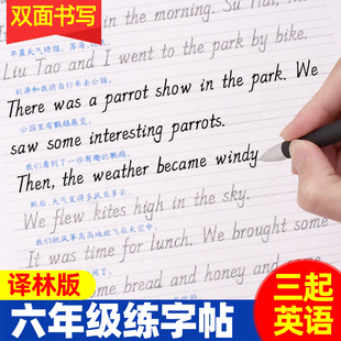 儿童练字帖 英语同步临摹本小学生六年级上册下册江苏版 三起译林版