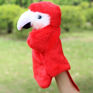 小鸟手偶玩具仿真动物鸟系列之老鹰乌鸦鹦鹉手套手偶毛绒玩偶 包邮