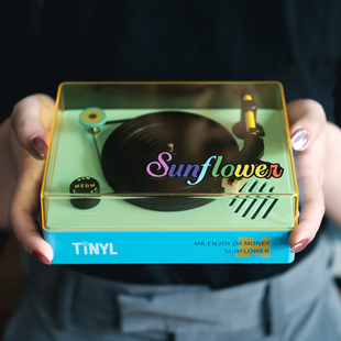 黑胶唱片机3寸复古迷你蓝牙音箱桌面小型CD专辑播放器 TinyL联名款