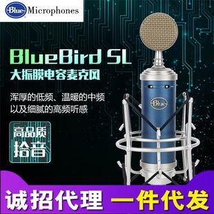 厂家Blue 电脑录音主播话筒 SL蓝鸟电容麦 手机直播声卡 BlueBird
