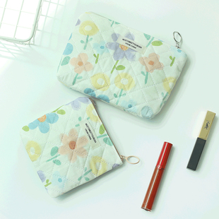学生mini钱包收纳拉链手机包 夏天可爱彩色花朵零钱包小巧便携韩版