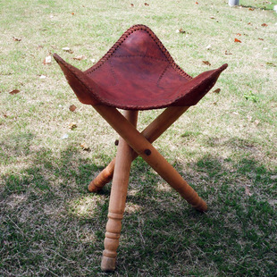 印度特色手工艺品东南亚家居摆件古色古香三角骆驼皮压花凳