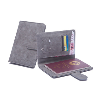 男女出国旅行超薄证件卡机票收纳包护照套 精致搭扣短款