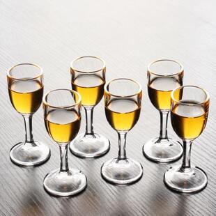 一两小酒杯家用创意一口杯子弹杯子 格凌兰小号高脚玻璃白酒杯套装