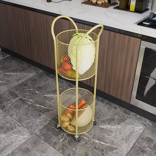 厨房落地置物架零食小推车移动夹缝收纳架子分层菜架水果蔬菜篮子