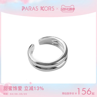 PK双层戒指925纯银极简银INS小众设计感指环 ParasKors