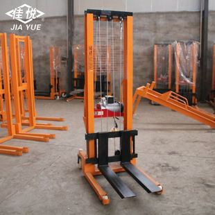 厂销厂促1吨电动堆高叉车220电动钢丝绳牵引叉车加厚工字钢框架品
