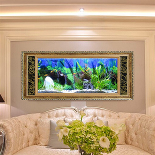 生态壁挂鱼缸家用1.2米1.5米客厅水族箱挂壁生态造景中型大型