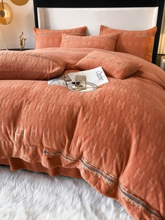 牛奶珊瑚绒酒店 床上用品四件套冬季 高端床单绒被套法兰双面绒欧式