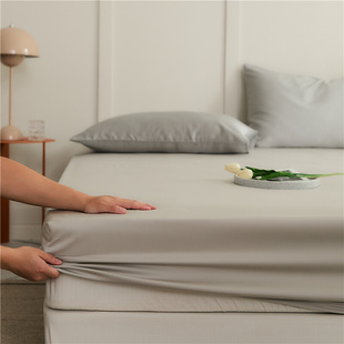 冰丝被单双人床1.5m1.8米床罩枕套 纯色60支单件床笠床单夏季