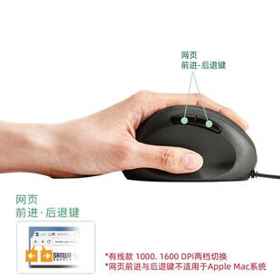 男女办公设计游戏鼠 日本SANWA山业有线鼠标左手专用人体工学握式
