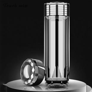 水晶玻璃杯子茶杯 高档双层隔热玻璃杯加厚高级感透明男士 Storeit