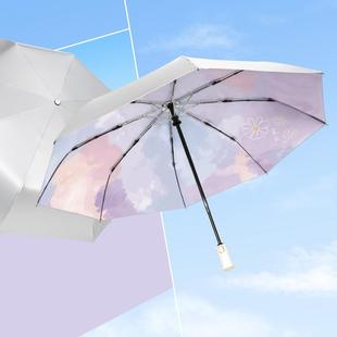 知伞全自动折叠防晒晴雨伞女两用折叠防紫外线太阳伞遮阳小巧便携