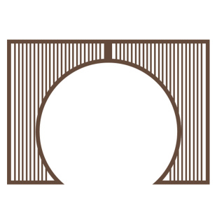 大型园林铝合金屏风月洞门圆形过径门月亮门圆洞拱门隔断定制 中式