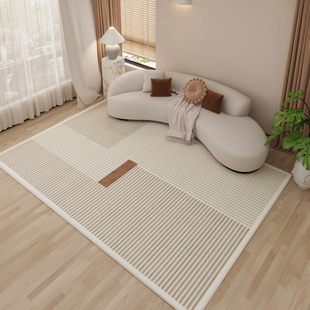 客厅地毯圈绒现代简约奶油色简约家用玄关卧室床边毯防滑地垫全铺