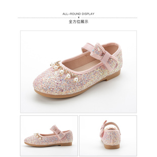 时尚 女童皮鞋 甜美公主鞋 2021春秋新款 小女孩软底洋气儿童单鞋 韩版