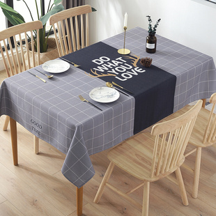 桌布防水防油免洗棉麻ins风北欧网红家用长方形餐桌台布茶几布
