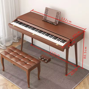 舒曼佳书桌实木抽屉琴88键重锤电子钢琴成人家用儿童初学者便携式