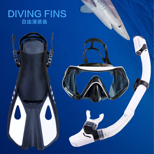 新款 呼吸管调节短脚蹼游泳蛙鞋 深潜水眼镜全干式 成人浮潜三宝套装